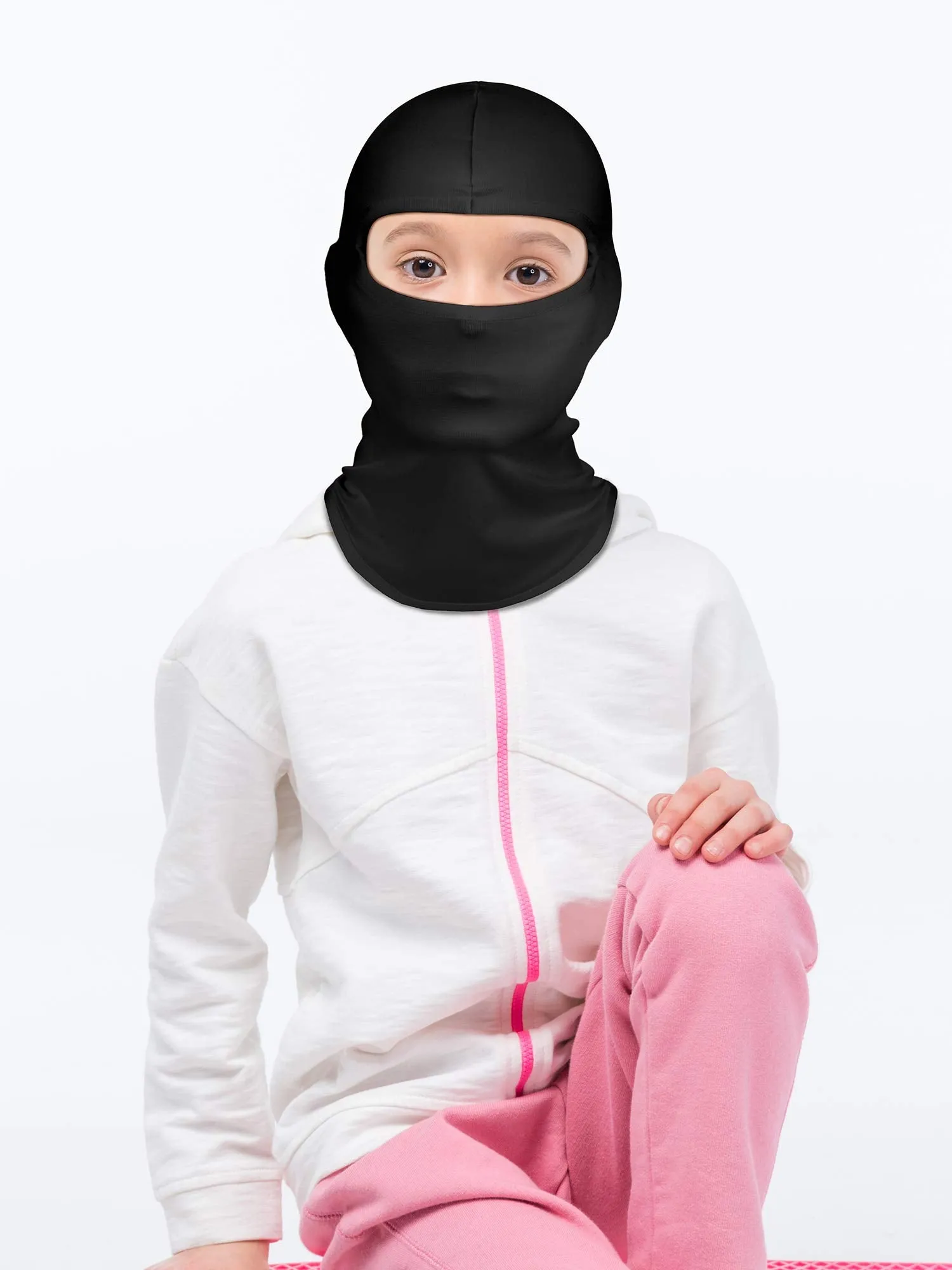 6 Pieces Kids Summer Neck Gaiter Sunscreen Face Breathable Long Neck Gaiter for Outdoor Activities Black