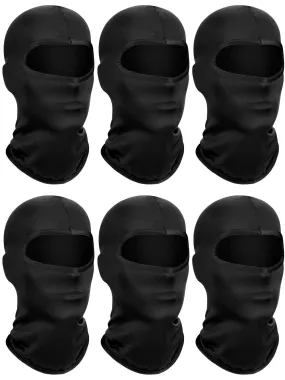 6 Pieces Kids Summer Neck Gaiter Sunscreen Face Breathable Long Neck Gaiter for Outdoor Activities Black