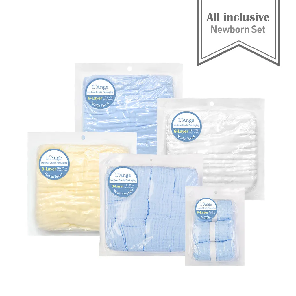 All Inclusive Cotton Muslin Newborn Set (8-Piece)