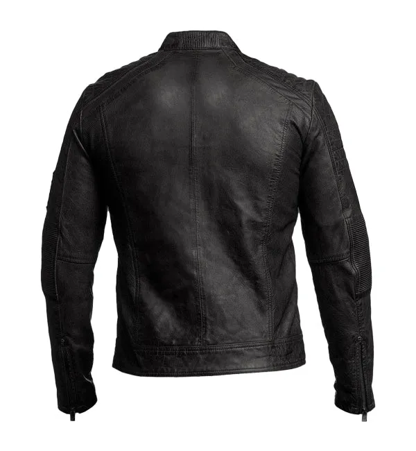 Black Cafe Racer Leather Jacket Unisex Fashion Jacket