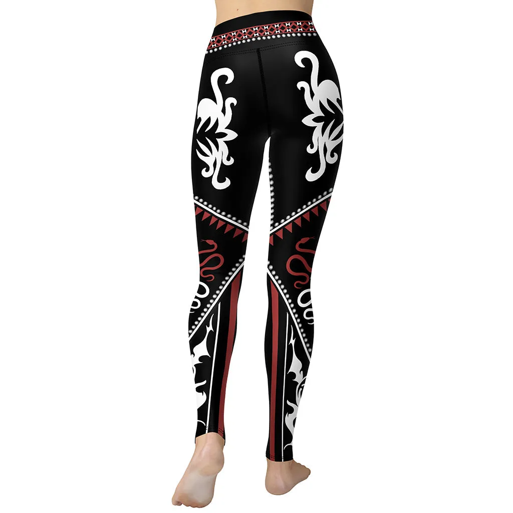 Cowgirl Red & Black Yoga Leggings