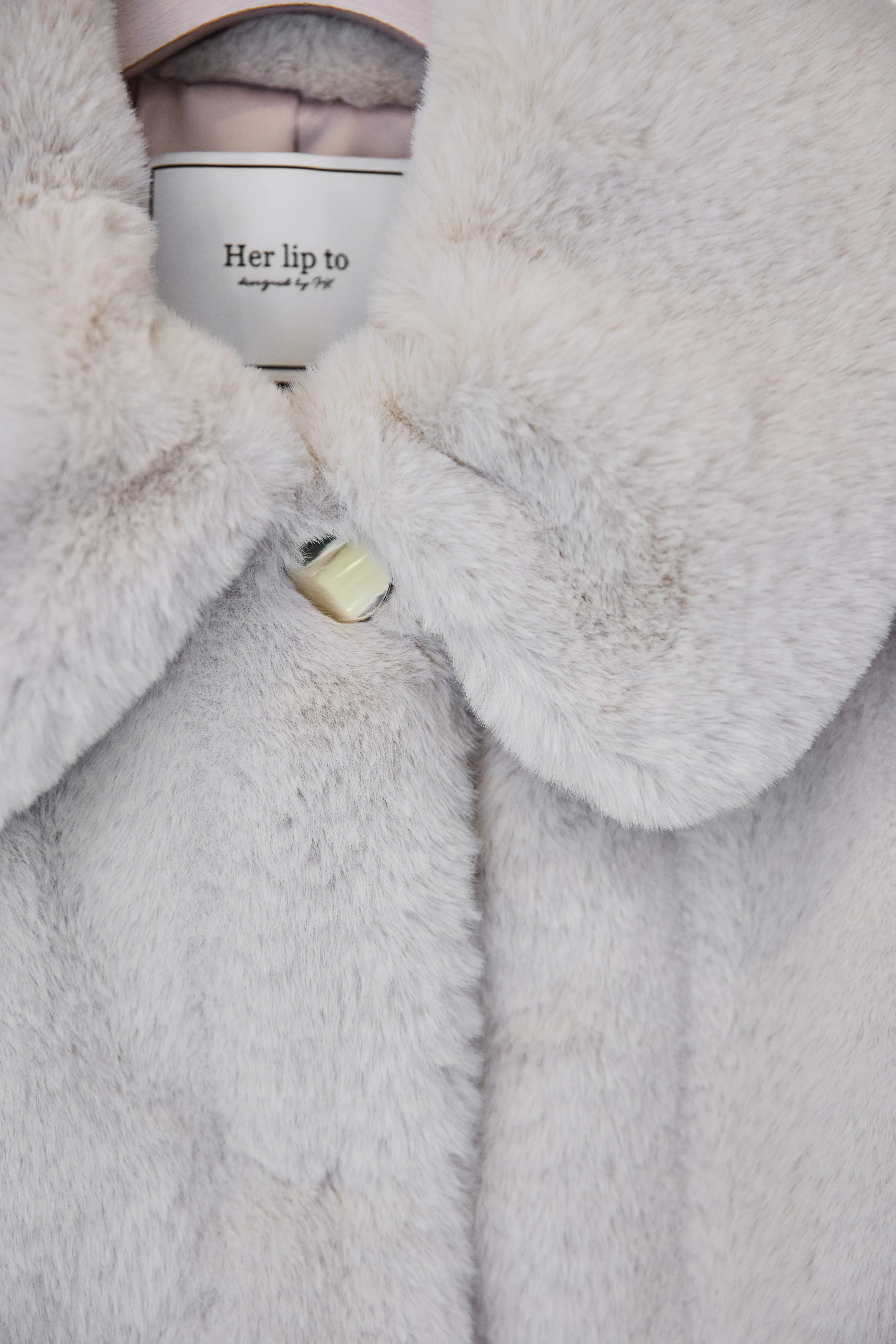 【cream / tea rose / rich brown】Winter Love Faux Fur Coat