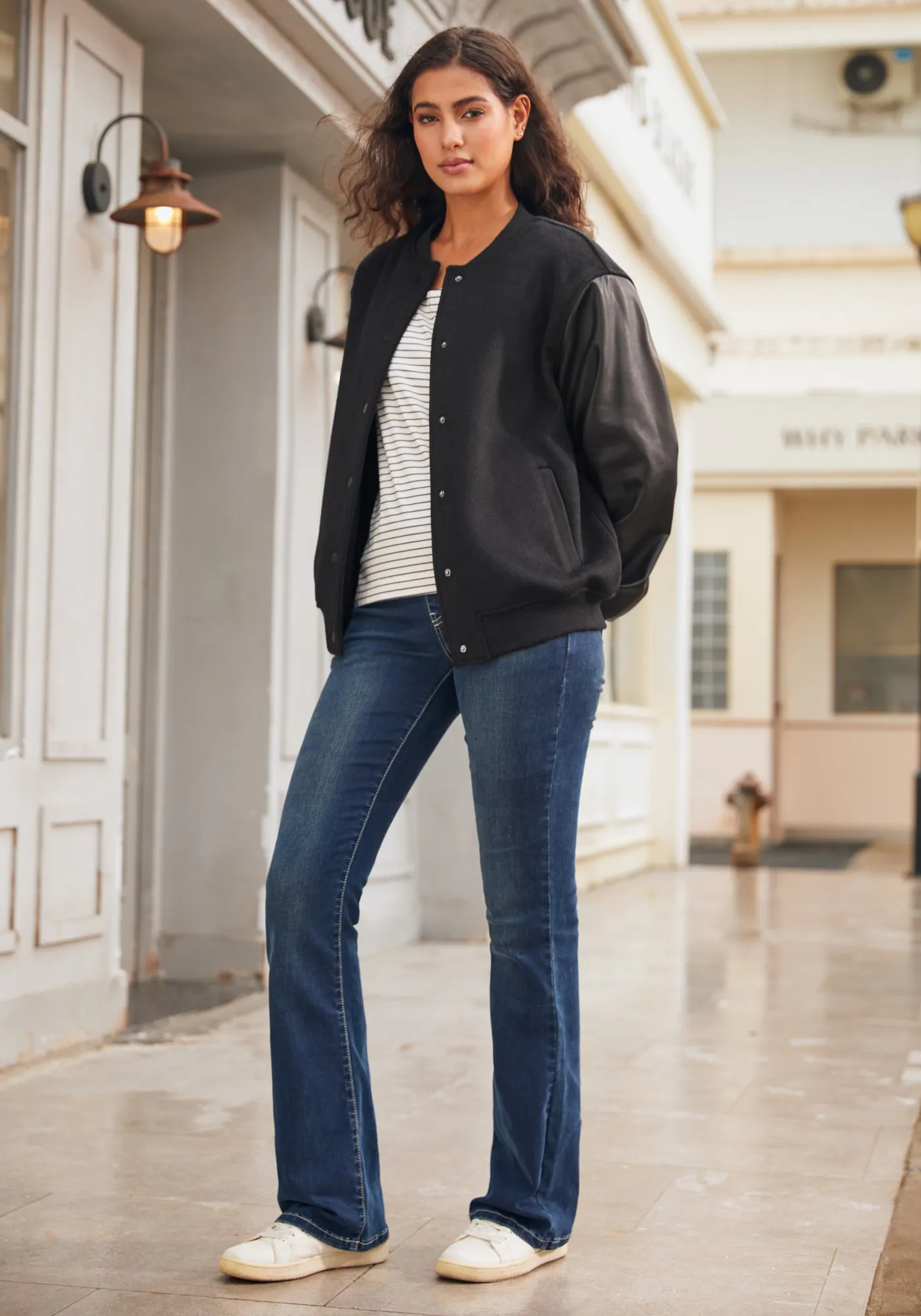 LuxeWool Varsity Jacket (Black)