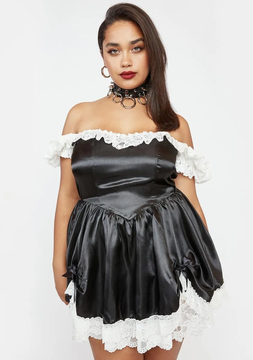 Plus Bad Meets Evil Satin Mini Dress
