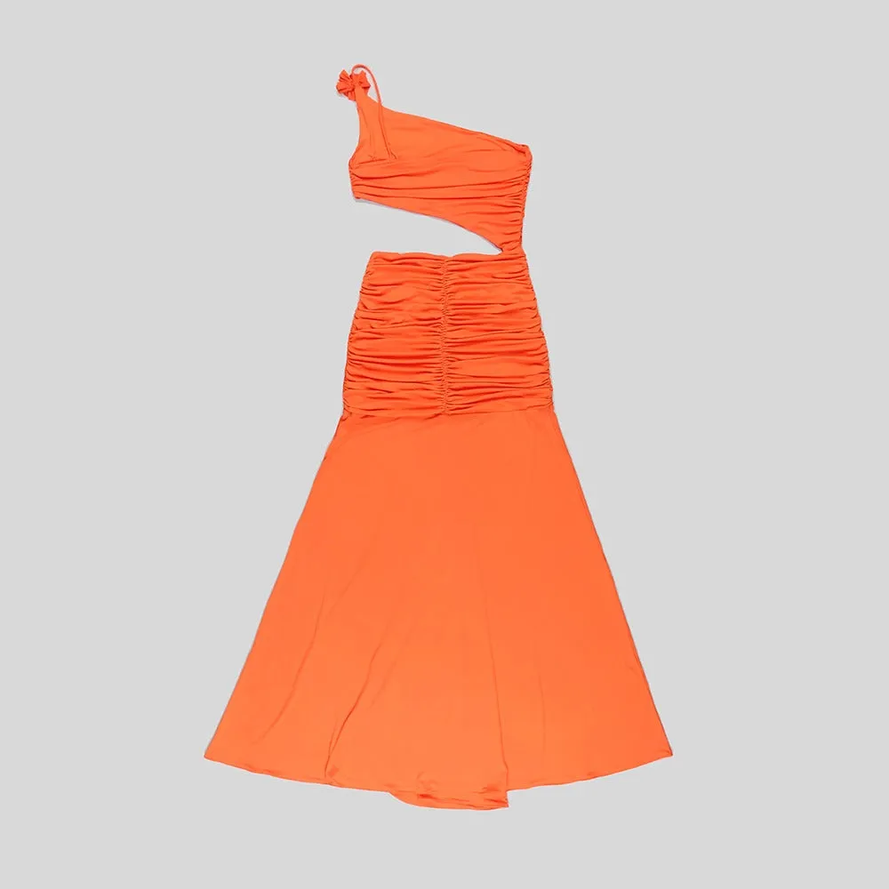 VANIA Orange Cut out Bodycon Dress