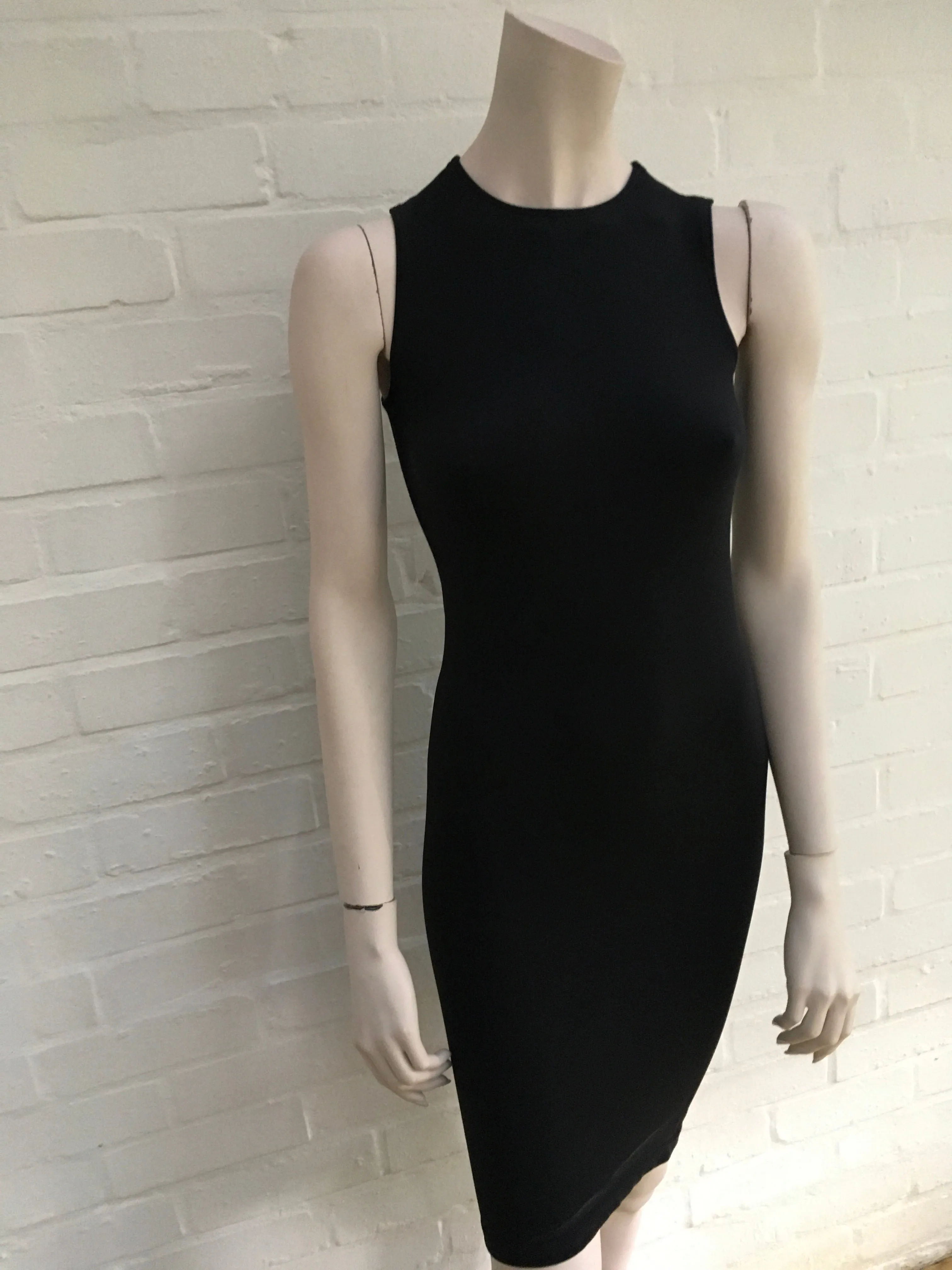WOLDORD SEXY BILBAO BODYCON STRETCH BLACK SLEEVELESS DRESS SIZE XS Ladies